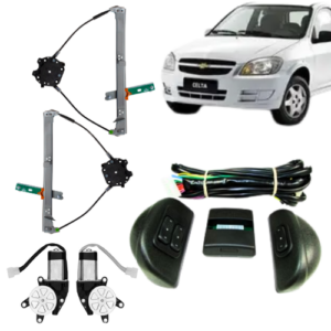 KIT VIDRO ELÉTRICO CELTA 2P e 4P (TODOS) /PRISMA 06> 4P CORSA 94>01 CLASSIC 04> DIANT - C/ MAQ NOVA TECNOLOGIA