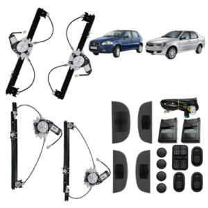 KIT VIDRO ELETRICO PALIO/SIENA GI/GII/GII 4P COMP - ALT. C/SUB DO CELTA
