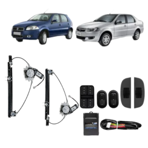 KIT VIDRO ELETRICO PALIO/SIENA GI/GII/GII 4P TRAS - ALT. C/SUB DO CELTA