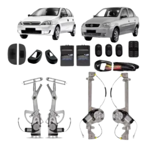 KIT VIDRO ELETRICO CORSA 02> COMPLETO 4P - ALT. C/SUB DO CELTA