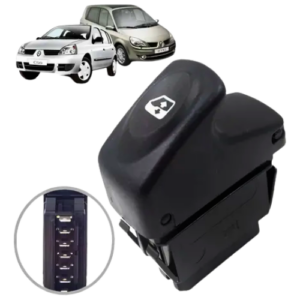 TECLA VID CLIO GII 13> SCENIC 99>10 MEGANE 97>06 - SIMPLES - 6 PINOS - LED AMBAR