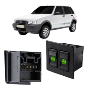TECLA VID UNO GI 84>13 FIORINO GI 84>13 ELBA 86>96 - DUPLO - LED VERDE - C/MOLDURA